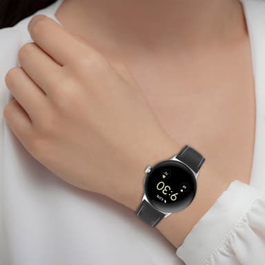 Klokkerem i ekte skinn 20 mm for Google Pixel Watch 1/2 Sort