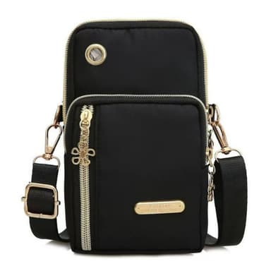 Crossbody-veske i Oxford-stoff Sort