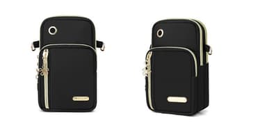 Crossbody-veske i Oxford-stoff Sort