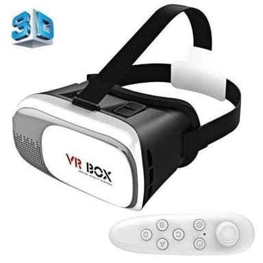 VR BOX 2.0 3D-briller med Bluetooth og fjernkontroll - 3,5-6"" skjerm