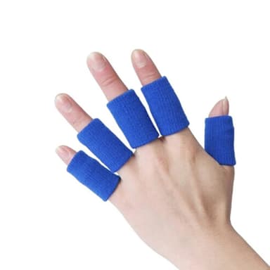10-pakning med fingerbeskyttere for sportsledd Blå