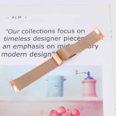Klokkebånd i rustfritt stål for Fitbit Charge5/6 Rose gull