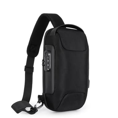 Crossbody-veske med vannavvisende stoff Sort