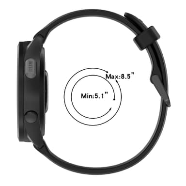 20mm silikonarmbånd for Samsung/Garmin/Venu/Vivomore Svart+grå