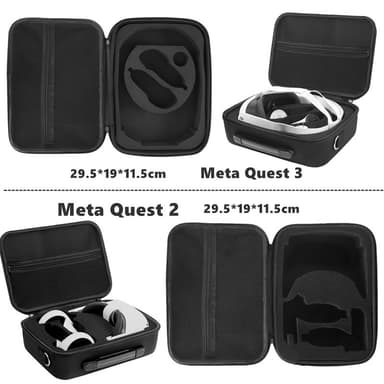 Hard oppbevaringsveske som er kompatibel med Meta Oculus Quest 3 Sort