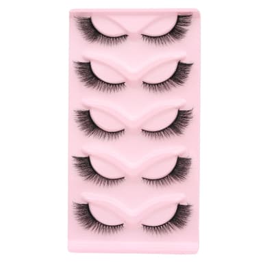 10 par 3D Cat Eye-inspirerte øyevipper Sort
