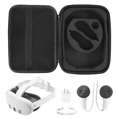 Hard oppbevaringsveske som er kompatibel med Meta Oculus Quest 3 Sort