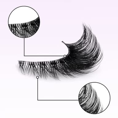 10 par 3D Cat Eye-inspirerte øyevipper Sort