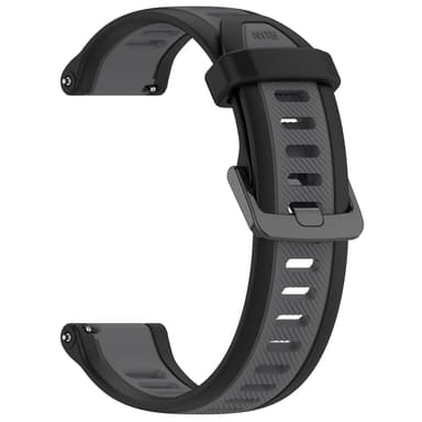 20mm silikonarmbånd for Samsung/Garmin/Venu/Vivomore Svart+grå