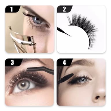 10 par 3D Cat Eye-inspirerte øyevipper Sort