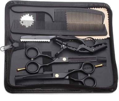Frisørsett for hårklipping - Saks, kammer, barberkniv