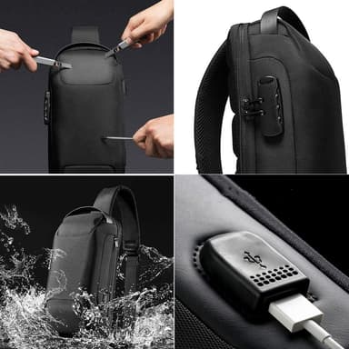 Crossbody-veske med vannavvisende stoff Blå