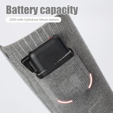 Batterioppvarmede sokker 2200 mAh Grå