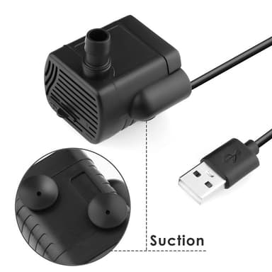 Nedsenkbar pumpe for fontener med 0,4-1,5 m løft 180L/H 5V