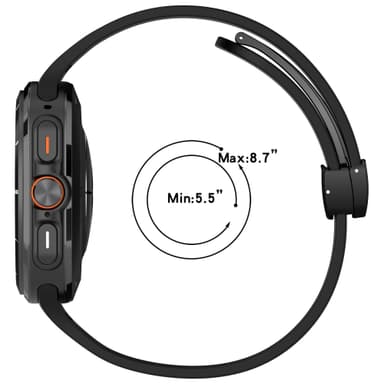 Klokkereim med magnetspenne, Samsung Watch Ultra 24mm Sort