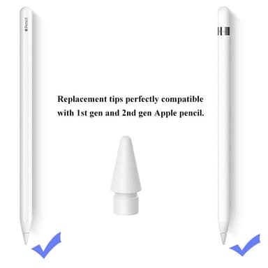Erstatnings-tupp for Apple Pencil 1 og 2 White