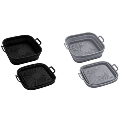 Sammenleggbar Air Fryer Silikonform 17,5 cm 2-pak Flerfarget