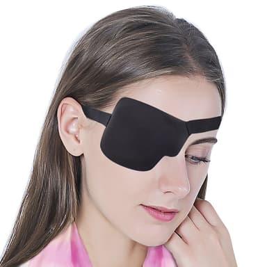 3D øyemaske for høyre øye med borrelås Sort