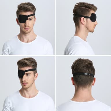 3D øyemaske for høyre øye med borrelås Sort
