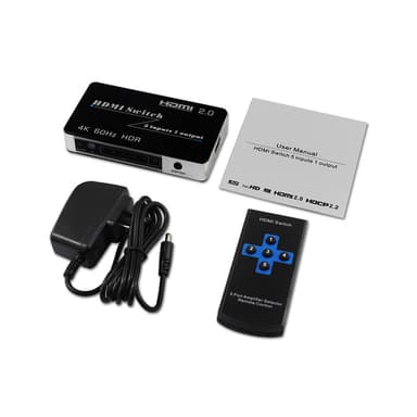 HDMI-svitsj 5 i 1 ut 4K   60Hz Sort