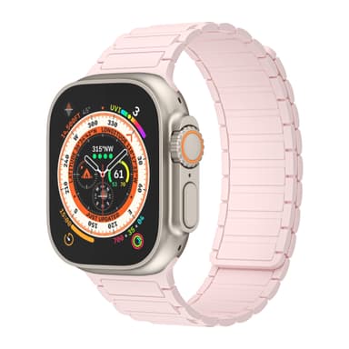 Magnetisk silikonrem for Apple Watch 1/2/3/4/5/6/7/8/9, Apple Watch SE Rosa 42/44/45/49 mm