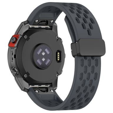 22 mm silikonstropp for Garmin Epix Pro 47 mm/Fenix 7/Fenix 7 Pro Mørk grå