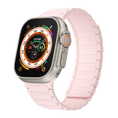 Magnetisk silikonrem for Apple Watch 1/2/3/4/5/6/7/8/9, Apple Watch SE Rosa 42/44/45/49 mm