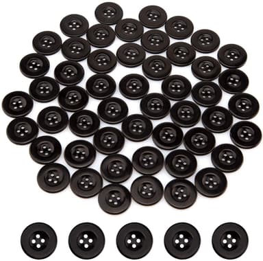 Harpikssyknapper runde 4 hull 50-deler 21 mm