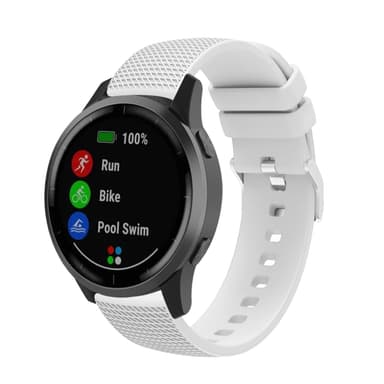 Silikonklokkerem for Garmin Vivoactive 4 18mm Hvit