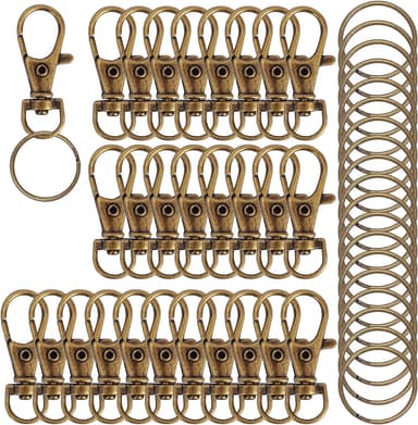120-pack metall nøkkelring Bronse