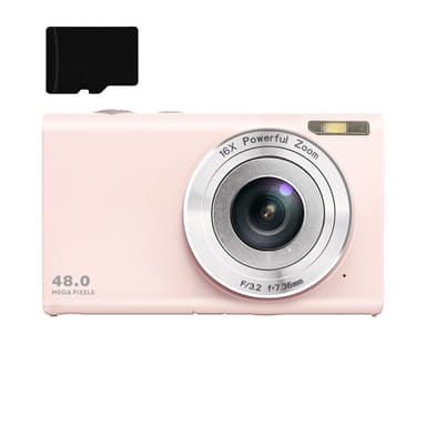 Digitalkamera 48MP 2,7K FHD 16X digital zoom 2,88"" skjerm Rosa