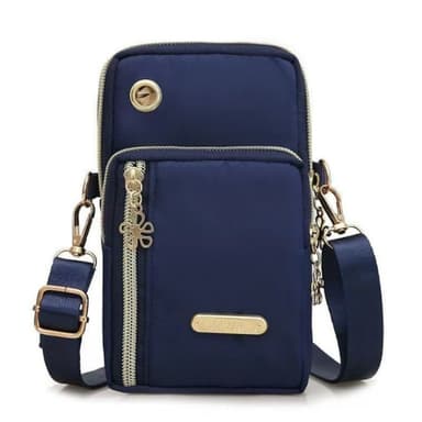 Crossbody-veske i Oxford-stoff Mørke blå