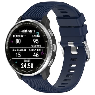 20 mm universal klokkerem i kryssmønster for Samsung, Garmin, Huawei Mørke blå