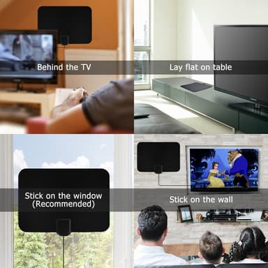 Innendørs antenne for full HDTV mottak 25 dB - svart