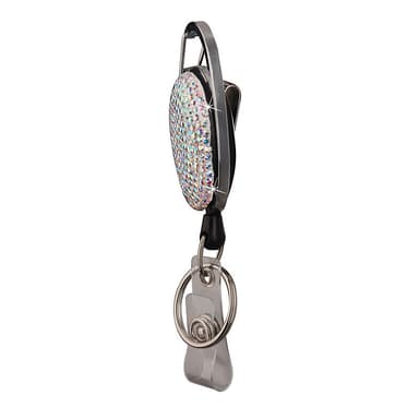 Crystal Rhinestone nøkkelring med uttrekkbar design Hvit