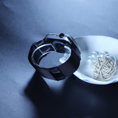 Klokkerem i rustfritt stål for Apple Watch 42/44/45/49 mm Sort