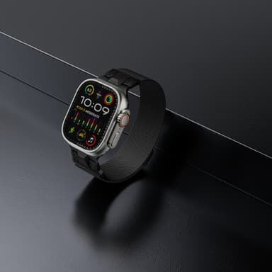 Klokkerem i rustfritt stål for Apple Watch 42/44/45/49 mm Sort