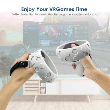 Silikonhåndtaksdeksel for Oculus Quest 2 Hvit