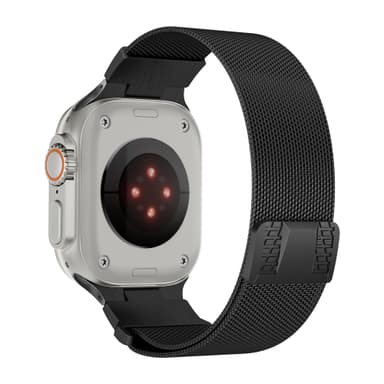 Klokkerem i rustfritt stål for Apple Watch 42/44/45/49 mm Sort