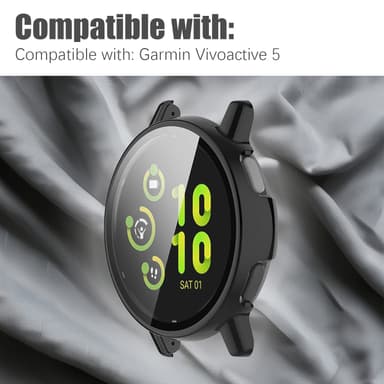 Deksel med skjermbeskytter til Garmin Vivoactive 5 Sort