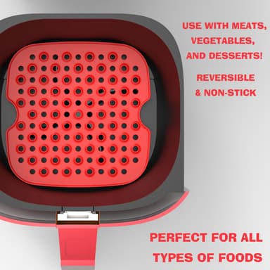 Air Fryer matte i silikon Rød 19 cm