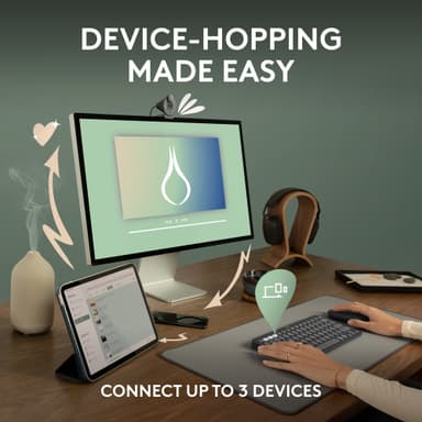 Logitech Pebble Keys 2 K380s trådløst tastatur (Grafitt)