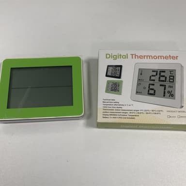 Digitalt innendørs termometer, hygrometer Grønn
