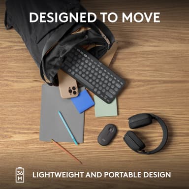 Logitech Pebble Keys 2 K380s trådløst tastatur (Grafitt)