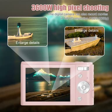 Digitalkamera 1080P 48 megapiksler 16x zoom Rosa