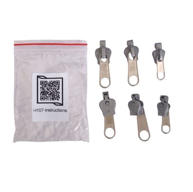 Fix A Zipper (6-pack) - Universal glidelåsreparasjonssett Sølv