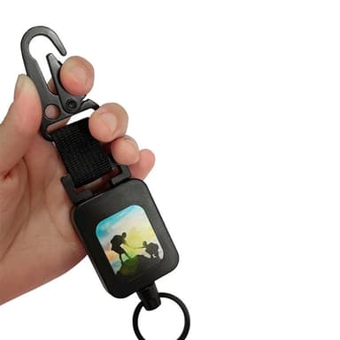 Uttrekkbar nøkkelring Sort