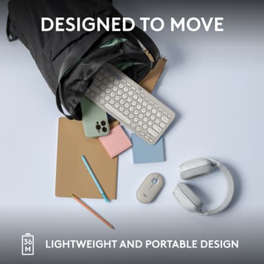 Logitech Pebble Keys 2 K380s trådløst tastatur (Off-White)