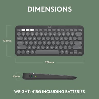 Logitech Pebble Keys 2 K380s trådløst tastatur (Grafitt)