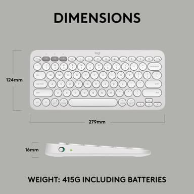 Logitech Pebble Keys 2 K380s trådløst tastatur (Off-White)
